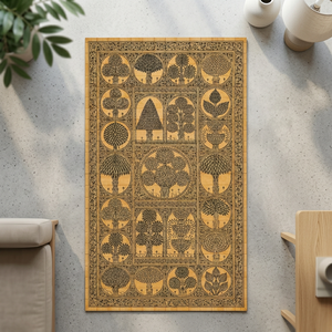 Tapiz Rectangular de Tela de Algodón Orissa con Diseño de Mercado SSD, Estilo Tradicional Impreso, para Colgar en Interiores, para Sala de Estar, para Todas las Estaciones - Product Image 4