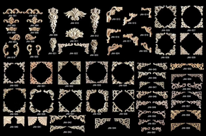 Onlay kayu dan Applique ukiran bunga cetakan Interior dekoratif untuk furnitur artikel kayu Premium trim - Product Image 2