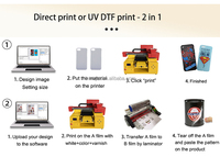 Nueva Impresora UV DTF de Cabezal Doble/Simple con Efecto Barniz, Impresora UV Plana de Formato Pequeño A3 de Alta Calidad, Tinta UV, 1 Año de Garantía