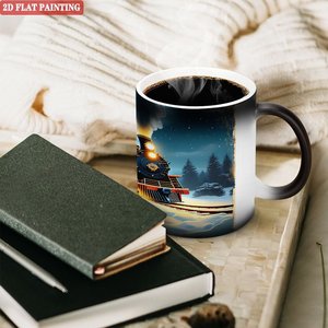 Interactive Color Changing Hot Drink Mug Frosted Black 11oz <b>Ceramic</b> Heat Sensitive Magic <b>Cup</b> - Product Image 3