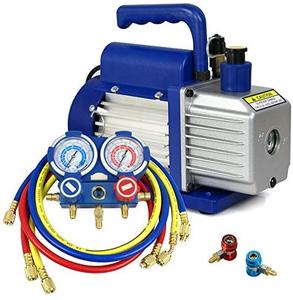 Dual stage refrigeration air pump HVAC AC vacuum pump