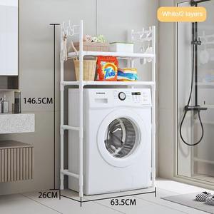 Estante de baño de Metal multifuncional de 3 capas, almacenamiento de baño, velero, balcón, lavadora, estante, suelo, organización del hogar - Product Image 6