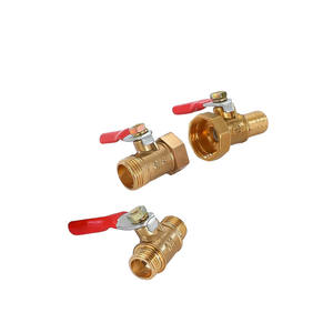 Robinet à bille en laiton sur mesure, filetage femelle-femelle 1/4 1/8 3/8 1/2 pouce, levier <span class=keywords><strong>rouge</strong></span> pour raccord de tuyauterie - Product Image 6