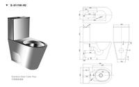 WC à bidet sur pied en acier inoxydable de haute qualité KEXIN