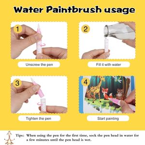 Livres de coloriage à l'eau pour les tout-petits, livres de gribouillage à l'eau réutilisables, livres de coloriage sans désordre - Product Image 4