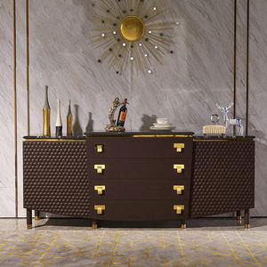 שיק אירופאי סִגְנוֹן ארון שולחן צדדי משיש ובסיס פלדה לריהוט טרקלין - Product Image 6