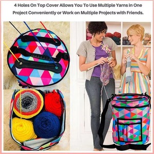 Sac de rangement pour tricot et crochet BSCI avec accessoires, résistant à l'eau, anti-emmêlement, pour fournitures de crochet - Product Image 5