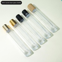 Emballage de boule roulante rectangulaire de 5ml 10ml 15ml personnalisé de luxe conteneur d'huile de parfum de crème contour des yeux rouleau de verre sur bouteille