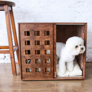 Retro cassa per cani casa per animali domestici in legno cane copertura casa per cani di grossa taglia - Product Image 6