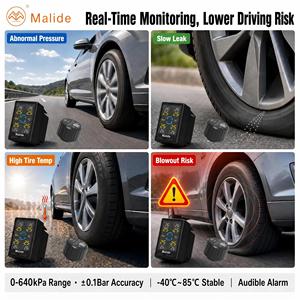 Honda Compatible TPMS Kit Replaceable <strong>Battery</strong> 4 External Sensor Tire Pressure Monitoring System Alarm Car Tire Pressure Gauges - Product Image 3