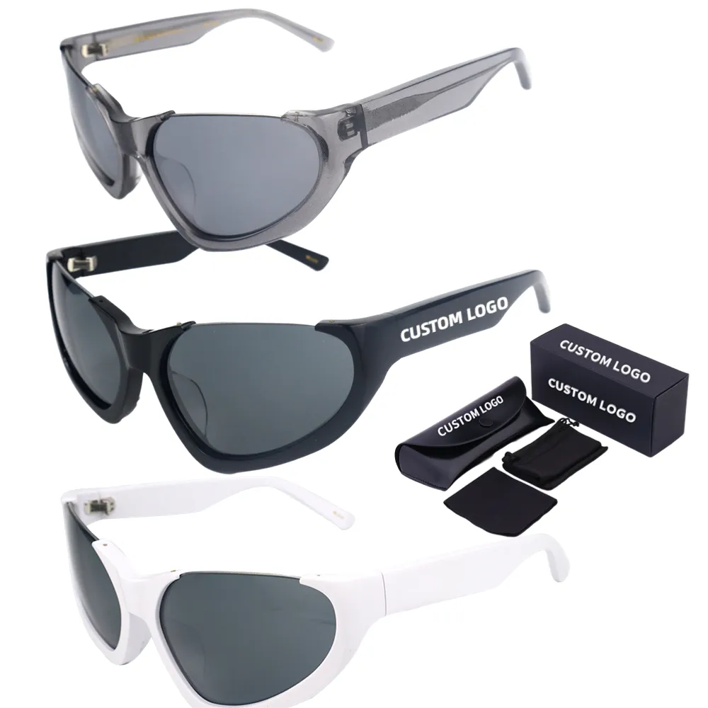 TAC Polarized Acetate Sun Glasses Designer Eyewear High Quality Custom Acetate 2023 Cat Eye Sunglasses For Women And Men