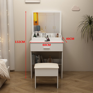 Ensemble coiffeuse de maquillage moderne et compact avec lumières, miroir et chaise pour chambre à coucher – Designs populaires à prix abordable - Product Image 5