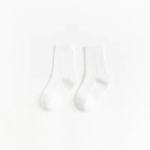 Милые 100% хлопковые носки для детей с двойной иглой, трикотажные летние однотонные носки с логотипом на заказ - Product Image 5