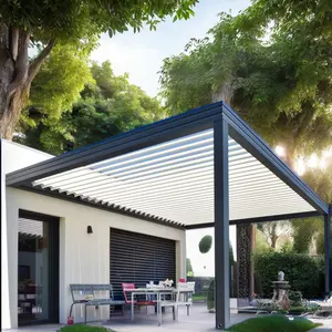 Outdoor Aluminiumlegierung Elektrischer Eigentumspavillon Garten Villa Hofgarten-Design mit Bögen Baumgärten Pergola und Brücke