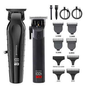 Kit de Corte de Pelo Eléctrico Profesional Recargable por USB para Hombre, Máquina Cortadora de Pelo Inalámbrica para Barbería, Resistente al Agua IPX6 con Pantalla LCD - Product Image 1