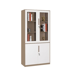 Armoires de classement métalliques économiques avec porte vitrée et clés de verrouillage en acier pour l'école et le stockage hôtelier - Product Image 2