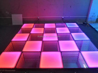 Plancher de danse LED miroir 3D interactif, briques lumineuses magnétiques avec RGB 3 en 1, IP54, contrôle DMX512/WiFi pour mariage, fête, scène