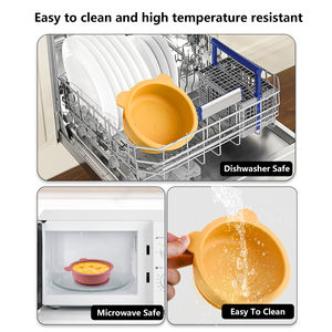 5 PCS BPA gratis cuchara <span class=keywords><strong>para</strong></span> niños pequeños y conjuntos <span class=keywords><strong>de</strong></span> tenedor Bib ajustable, antideslizante en forma <span class=keywords><strong>de</strong></span> oso platos y cuenc - Product Image 6