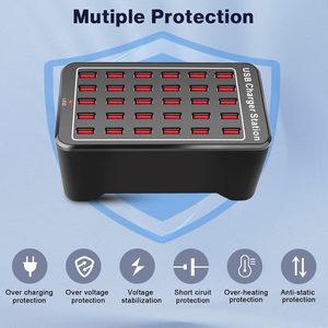 <span class=keywords><strong>Cargador</strong></span> USB, Estación de Carga USB de 30 Puertos y 150 <span class=keywords><strong>W</strong></span> (30 A), <span class=keywords><strong>Cargador</strong></span> Hub USB Multipuerto con Detección Inteligente para Múltiples Dispositivos - Product Image 4