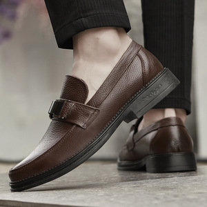 Mocasines de Cuero Genuino para Hombre, Transpirables, con Hebilla Texturizada, para Oficina y Negocios, Primavera - Product Image 4