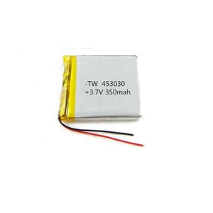 3,7 v 453030 de alta capacidad de 350mah recargable pequeño ultra delgado celdas litio de paquete polímero de iones de - Product Image 3