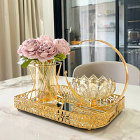 Vase à fleurs en verre et métal de style nordique, luxueux, pour fleurs séchées, décoration de salon, table, armoire à vin, ornement de décoration intérieure