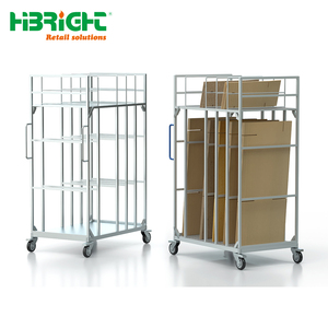 Heavy Duty Industrial Cardboard <b>Transport</b> Trolley Multi-Partitioned Logistics Cart with Wheels for Warehouse and Packaging Area - Product Image 4