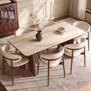 Mesa de Comedor Italiana Moderna de Lujo Ecológica con Diseño Minimalista de Panel y Superficie de Piedra Sinterizada para Muebles de Comedor Pequeños - Product Image 2