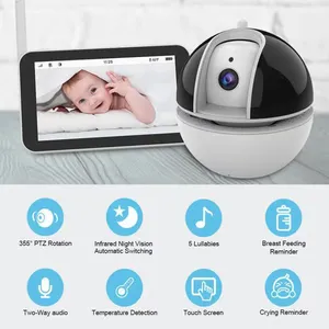 रात दृष्टि के साथ 2.4GHz डिजिटल वीडियो बेबी मॉनिटर तापमान प्रदर्शन और स्मार्ट वीडियो बच्चे की नींद मॉनिटर कैमरा