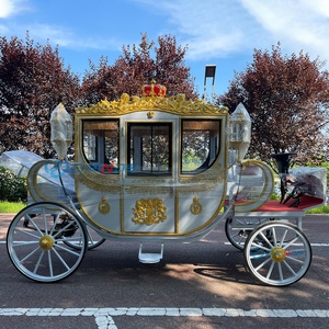 Carruaje de Cenicienta en Venta, Carruajes Reales para Bodas y Turismo, Carruaje Eléctrico de 4 Ruedas Tirado por Caballos - Product Image 4