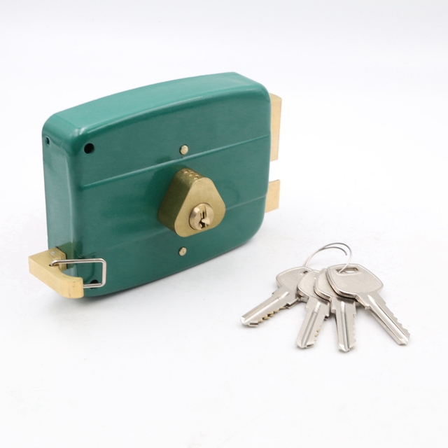 Old Style Home High Security Door Lock Manufacture Household Door Rim Lock Keys Cylinder Nightlarch and Latchbrass Gate Door