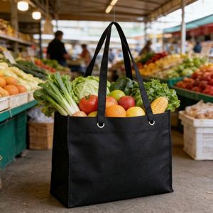 Customized Logo Printed Eco-friendly Non-woven <b>Handbag</b> Punch Hole Handle Shopping Packaging Bag - Product Image 2