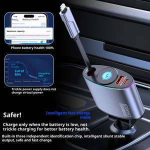 Cargador de Coche Universal OLIVER con Cable Telescópico, Carga Súper Rápida, <span class=keywords><strong>USB</strong></span> Tipo-<span class=keywords><strong>C</strong></span>, Adaptador para Huawei y <span class=keywords><strong>Apple</strong></span> - Product Image 3