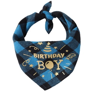 <span class=keywords><strong>Bandana</strong></span> per Cani e Gatti in Cotone Personalizzata, Stampa alla Moda 'Happy Birthday' per Maschi e Femmine, Regolabile, Triangolare, per Primavera, Estate e Inverno - Product Image 4