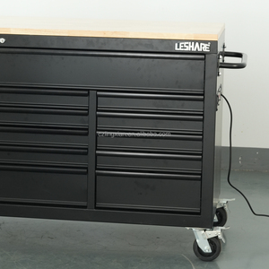 Mobiele gereedschapswagen met 18 laden, 72 inch, verrijdbare werkbank, werkplaatswagen, grote gereedschapskast met houten blad - Product Image 6