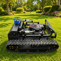 Mesin Pemotong Rumput Profesional Bertenaga Bensin dengan Remote Control, All Terrain Crawler