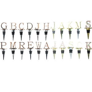 Wine Stopper Alphabet Metal Bottle Sealing Party Gift 26 Letters Simple Style - Product Image 1
