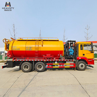 Camion d'aspiration de boues diesel manuel HEAVSTY 4375+1400, entre-essieux 22 m³, double réservoir, pour Shacman Delong SX1259MB4F1C