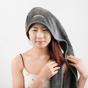 Serviette de séchage rapide pour cheveux en microfibre douce, avec nœud, absorbante, réutilisable, lavable en machine, pour les soins capillaires à domicile - Product Image 5