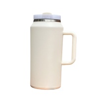 Mug de voyage isotherme en acier inoxydable à double paroi de 64 oz pour canettes de bière, avec poignée et couvercles