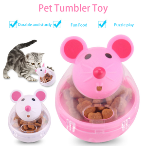 Dessin animé chat et souris gobelet jouet déversement et Puzzle amusant en plastique fuite boule bol pour animaux de compagnie - Product Image 4