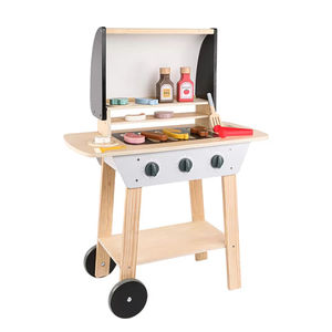 Cuisine en bois pour enfants Barbecue Grill Four de cuisson Ensemble Simulation Faire semblant de cuisiner Jouets pour garçons et filles - Product Image 1