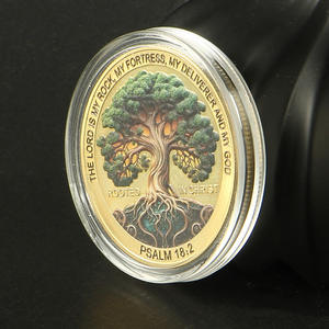 Moneta Commemorativa 3D Placcata Oro con Albero della Vita, Moneta Portafortuna per il Commercio Estero, Moneta Sfida in Metallo - Product Image 6