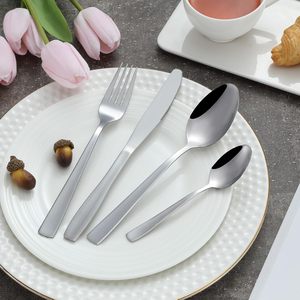 Nordic High End Matte Polish Stainless Steel PVD Coating Eco-Friendly Dishwasher Safe Flatware <b>Spoon</b> <b>Fork</b> <b>Sets</b> Gold Wedding - Product Image 5