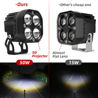 Nouveau projecteur LED antibrouillard 5D bicolore 3 pouces 120W haute puissance, phare de travail LED de recul 4x4 tout-terrain à faisceau spot pour pare-chocs