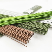 Fil de fleuriste flexible en plastique vert de calibre 16-30, tiges florales, fils de base pour la fabrication de roses, modèle LWTB03