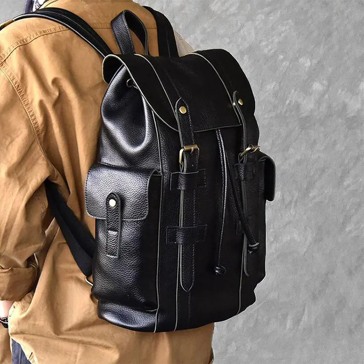Pop designer famous brands travel hiking tactical luxury custom men backpack leather backpack