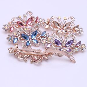 Mini-pince à cheveux incrustée de diamants, barrette en strass champagne pour femme, épingles à cheveux papillon colorées en cristal, pinces à cheveux à ressort - Product Image 5