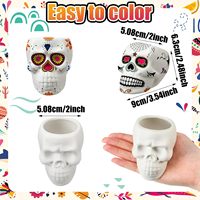 Beeveer 6 ensembles d'artisanat de crâne de sucre mexicain pour adultes crânes à peindre planteur de squelette pots de plantes en céramique à peindre