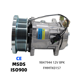 Compresor de Aire Acondicionado 9847944 8PK 152mm 7H15 para New Holland HW300 HW340 HW305 HW305S 1089 HW320 1095 LS190 - Product Image 1